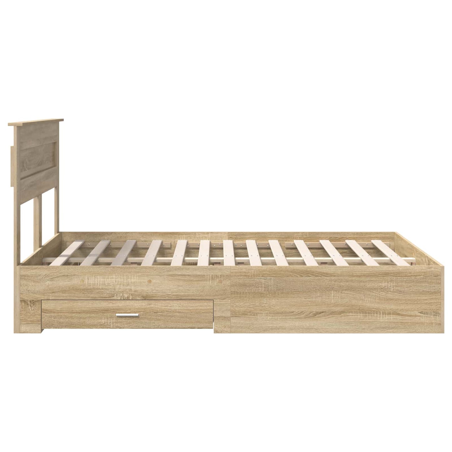 vidaXL Bettrahmen mit Kopfteil Sonoma-Eiche 140 x 200 cm Holzwerkstoff
