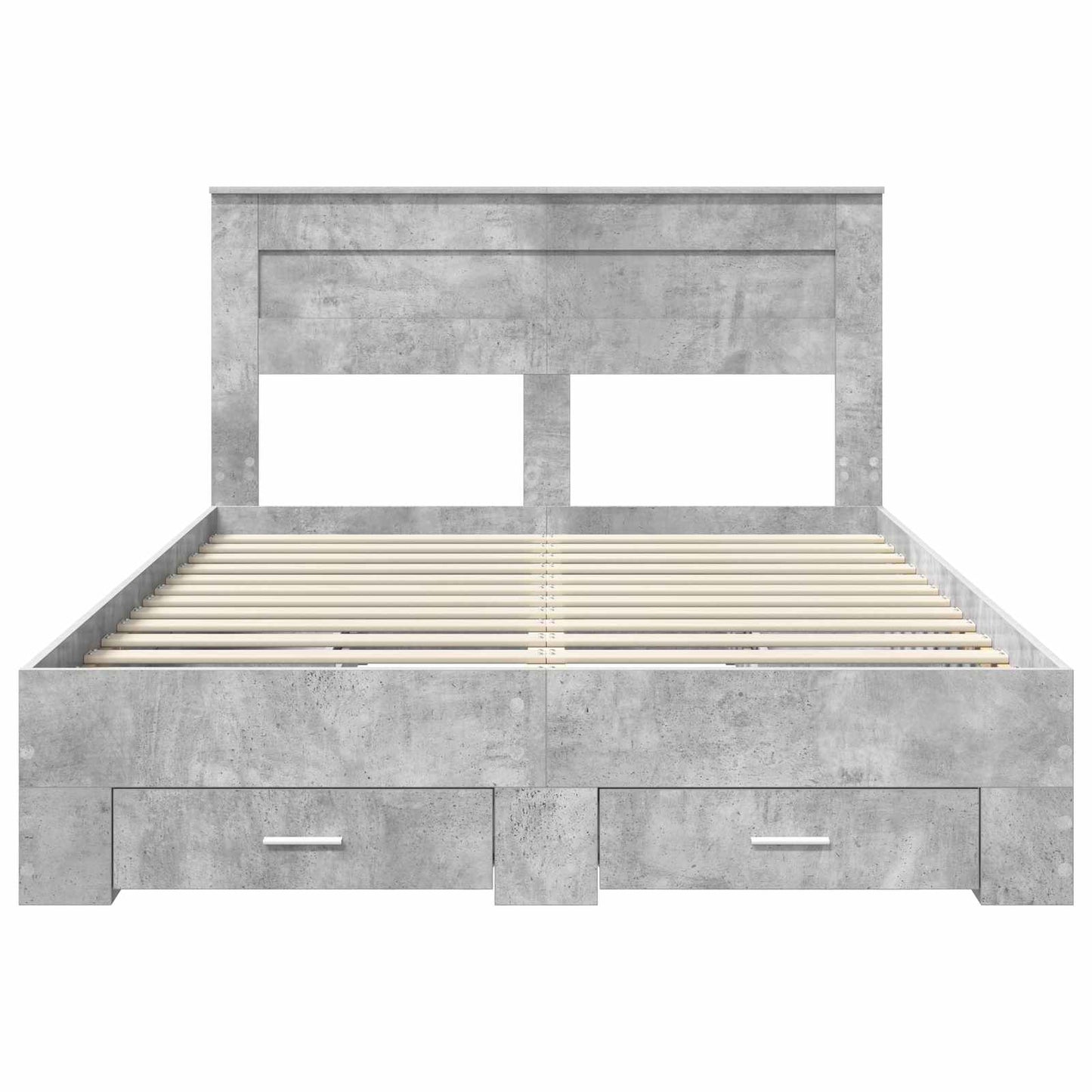vidaXL Bettrahmen mit Kopfteil Beton Grau 140 x 200 cm Holzwerkstoff