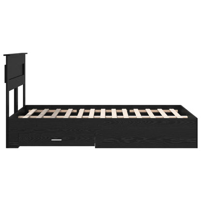 Bettrahmen Schwarz Eichen-Optik 135 x 190 cm Holzwerkstoff