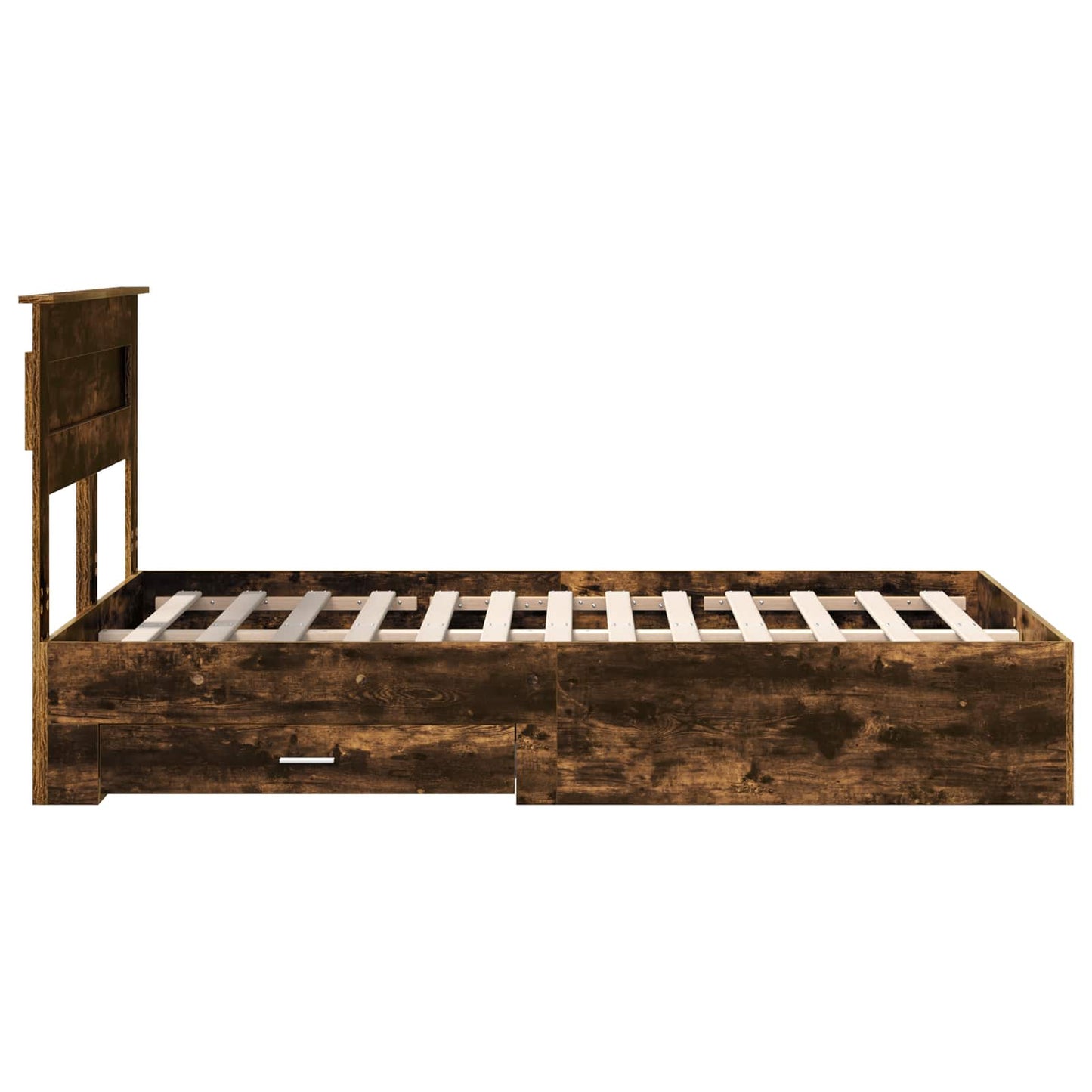vidaXL Bettrahmen Geräucherte Eiche 135 x 190 cm Holzwerkstoff