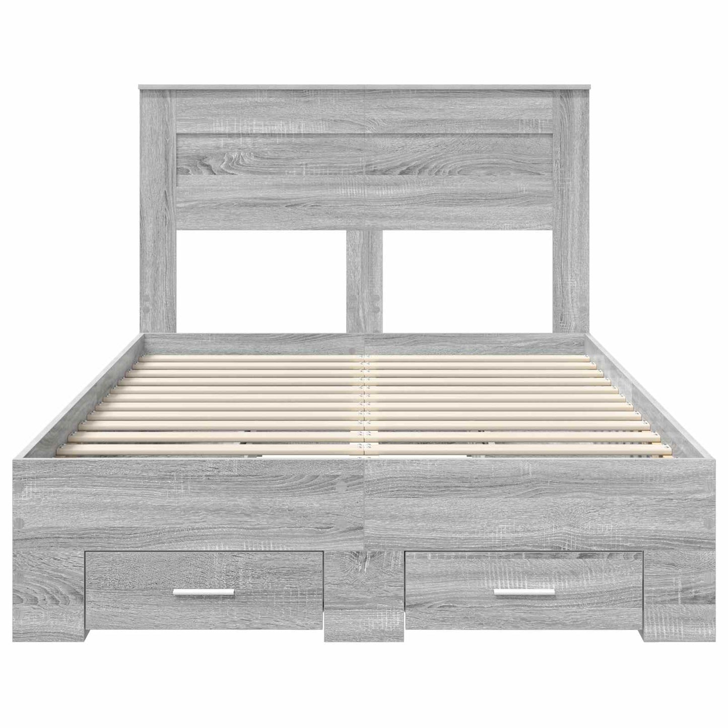 vidaXL Bettrahmen Graues Sonoma 135 x 190 cm Holzwerkstoff