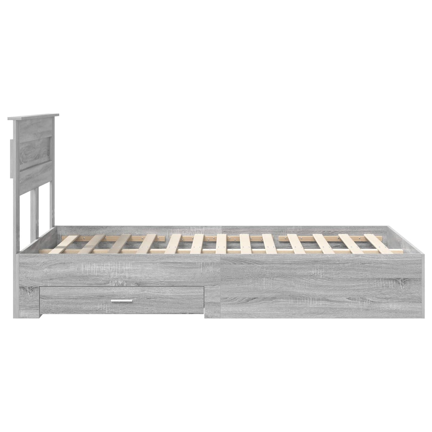 vidaXL Bettrahmen Graues Sonoma 135 x 190 cm Holzwerkstoff