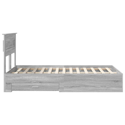 vidaXL Bettrahmen Graues Sonoma 135 x 190 cm Holzwerkstoff
