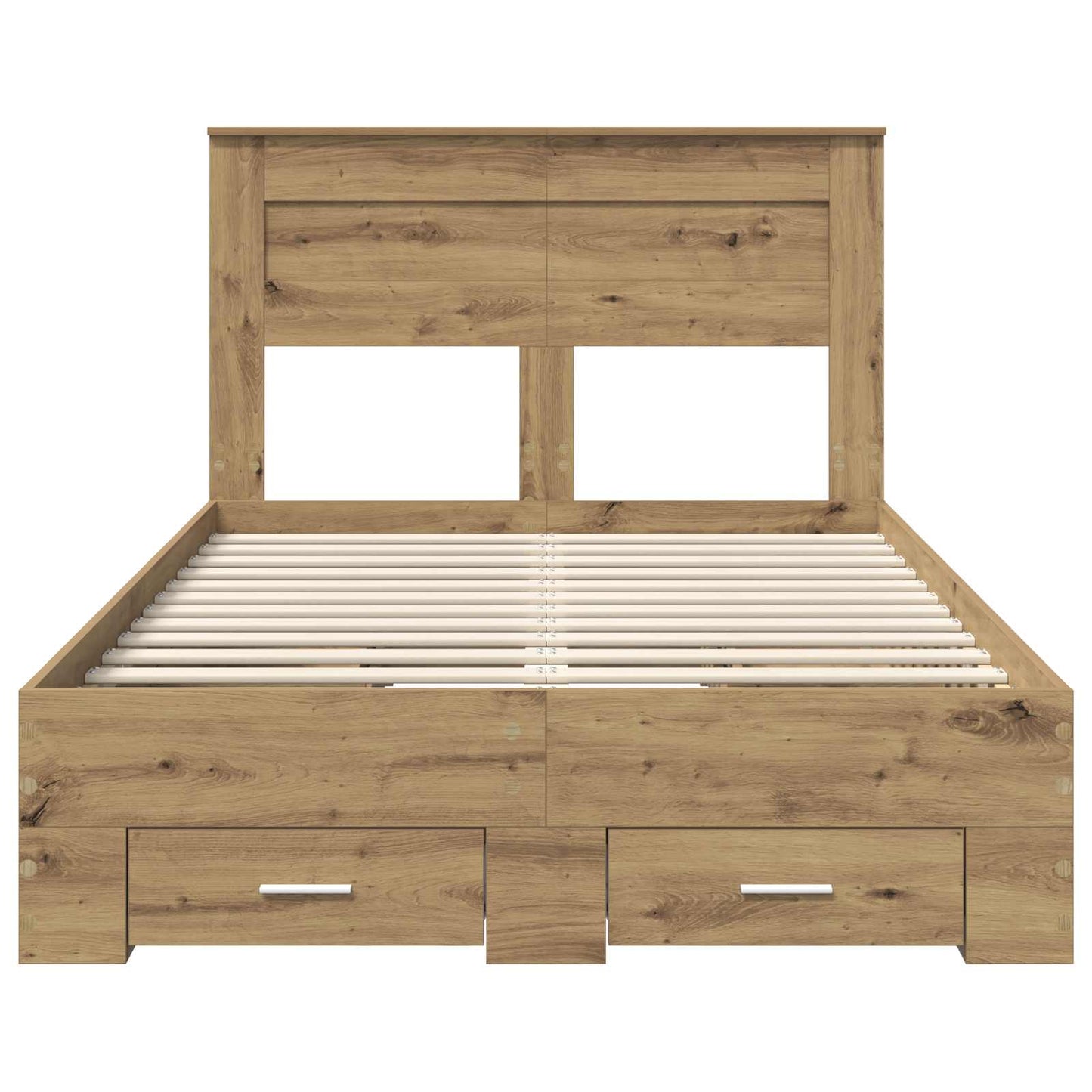 vidaXL Bettrahmen Artisan-Eiche 135 x 190 cm Holzwerkstoff