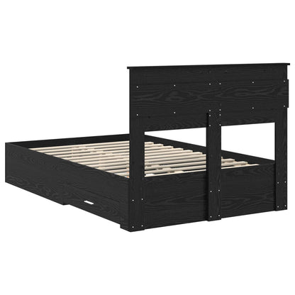vidaXL Bettrahmen Schwarz Eichen-Optik 120 x 190 cm Holzwerkstoff