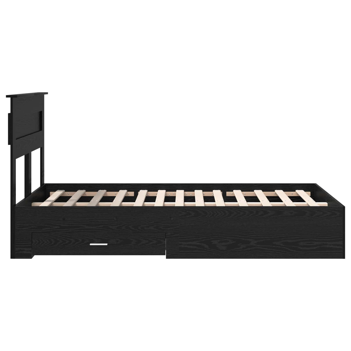 vidaXL Bettrahmen Schwarz Eichen-Optik 120 x 190 cm Holzwerkstoff