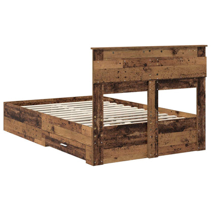 vidaXL Bettrahmen mit Kopfteil Altholz 120 x 190 cm Holzwerkstoff