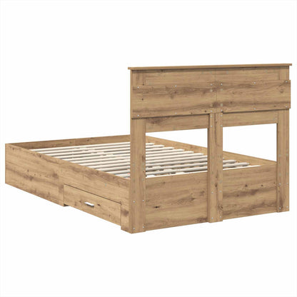 vidaXL Bettrahmen Artisan-Eiche 120 x 190 cm Holzwerkstoff