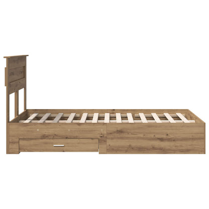 vidaXL Bettrahmen Artisan-Eiche 120 x 190 cm Holzwerkstoff