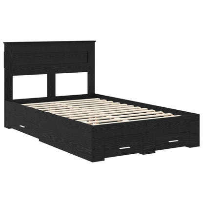vidaXL Bettrahmen Schwarz Eichen-Optik 120 x 200 cm Holzwerkstoff