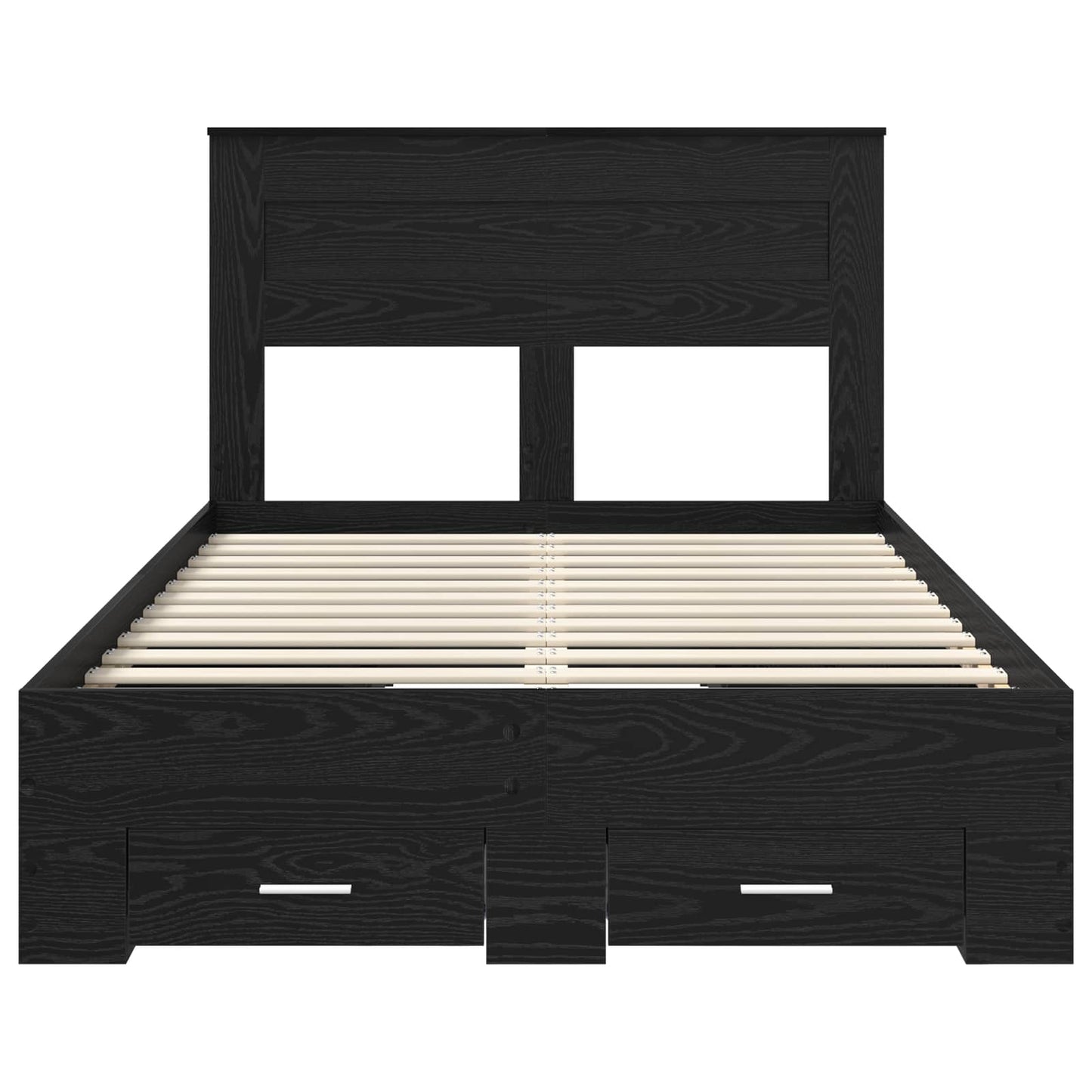 vidaXL Bettrahmen Schwarz Eichen-Optik 120 x 200 cm Holzwerkstoff