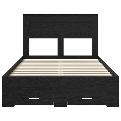 vidaXL Bettrahmen Schwarz Eichen-Optik 120 x 200 cm Holzwerkstoff