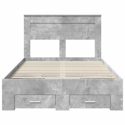 vidaXL Bettrahmen mit Kopfteil Beton Grau 120 x 200 cm Holzwerkstoff