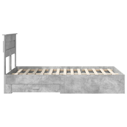 vidaXL Bettrahmen mit Kopfteil Beton Grau 120 x 200 cm Holzwerkstoff