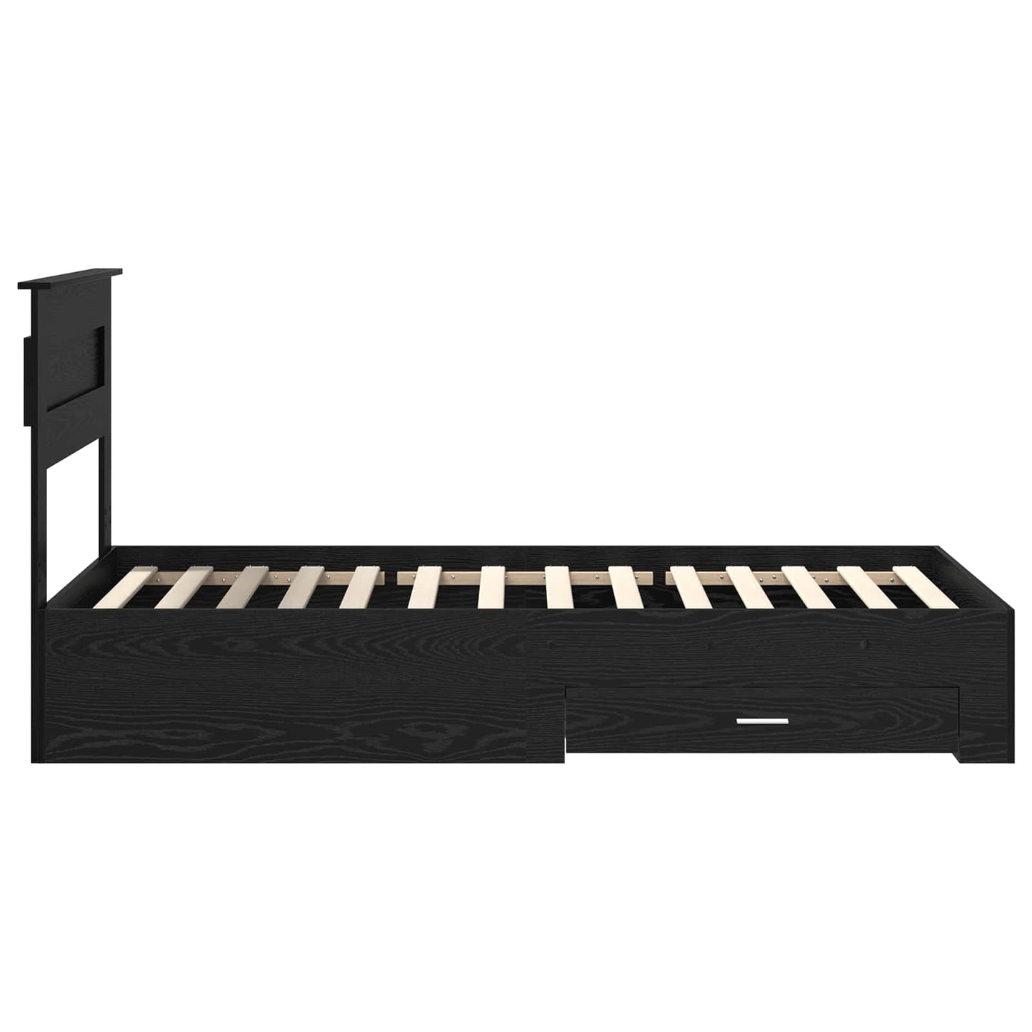 vidaXL Bettrahmen Schwarz Eichen-Optik 100 x 200 cm Holzwerkstoff
