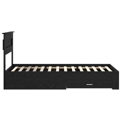 vidaXL Bettrahmen Schwarz Eichen-Optik 100 x 200 cm Holzwerkstoff