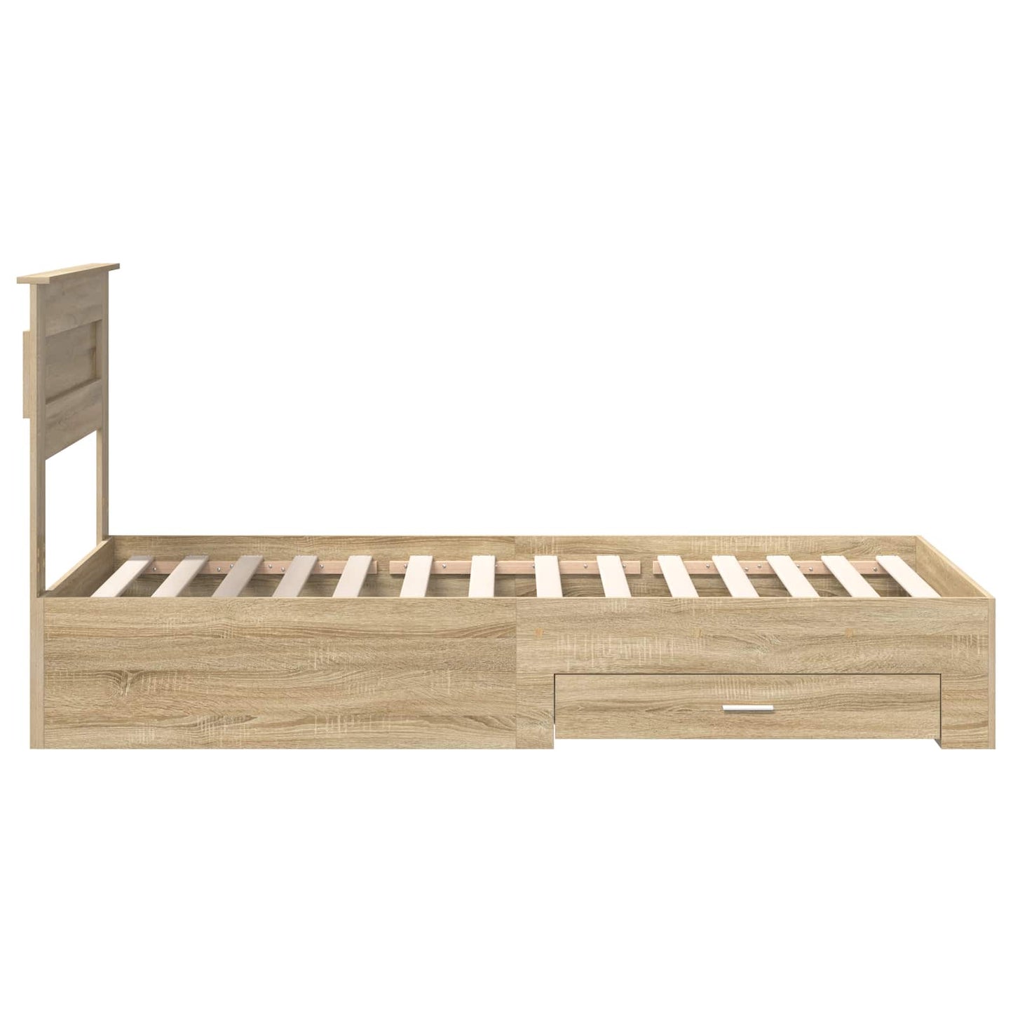 vidaXL Bettrahmen mit Kopfteil Sonoma-Eiche 90 x 190 cm Holzwerkstoff