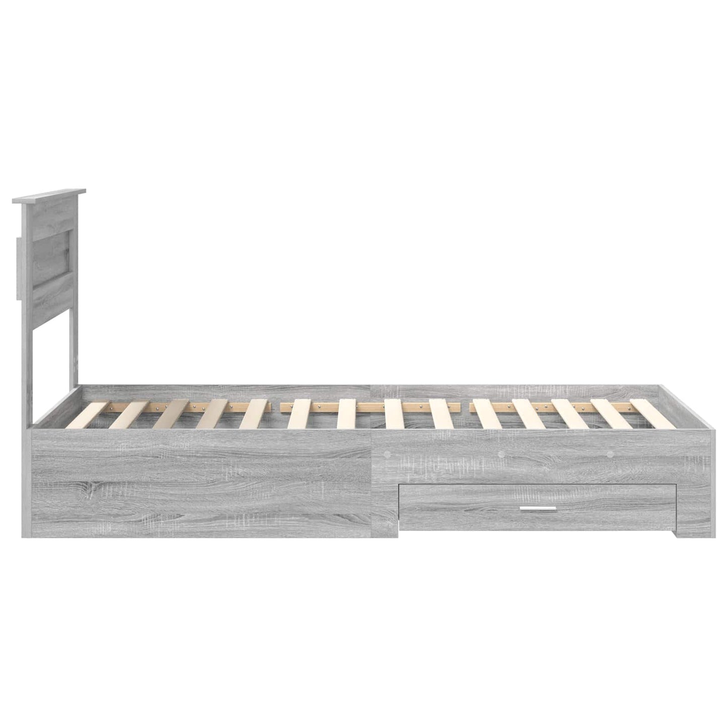 vidaXL Bettrahmen mit Kopfteil Graues Sonoma 90 x 190 cm Holzwerkstoff