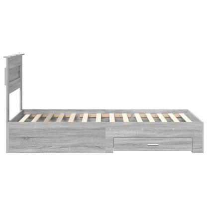 vidaXL Bettrahmen mit Kopfteil Graues Sonoma 90 x 190 cm Holzwerkstoff