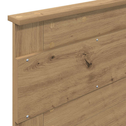 vidaXL Bettrahmen mit Kopfteil Artisan-Eiche 90 x 190 cm Holzwerkstoff