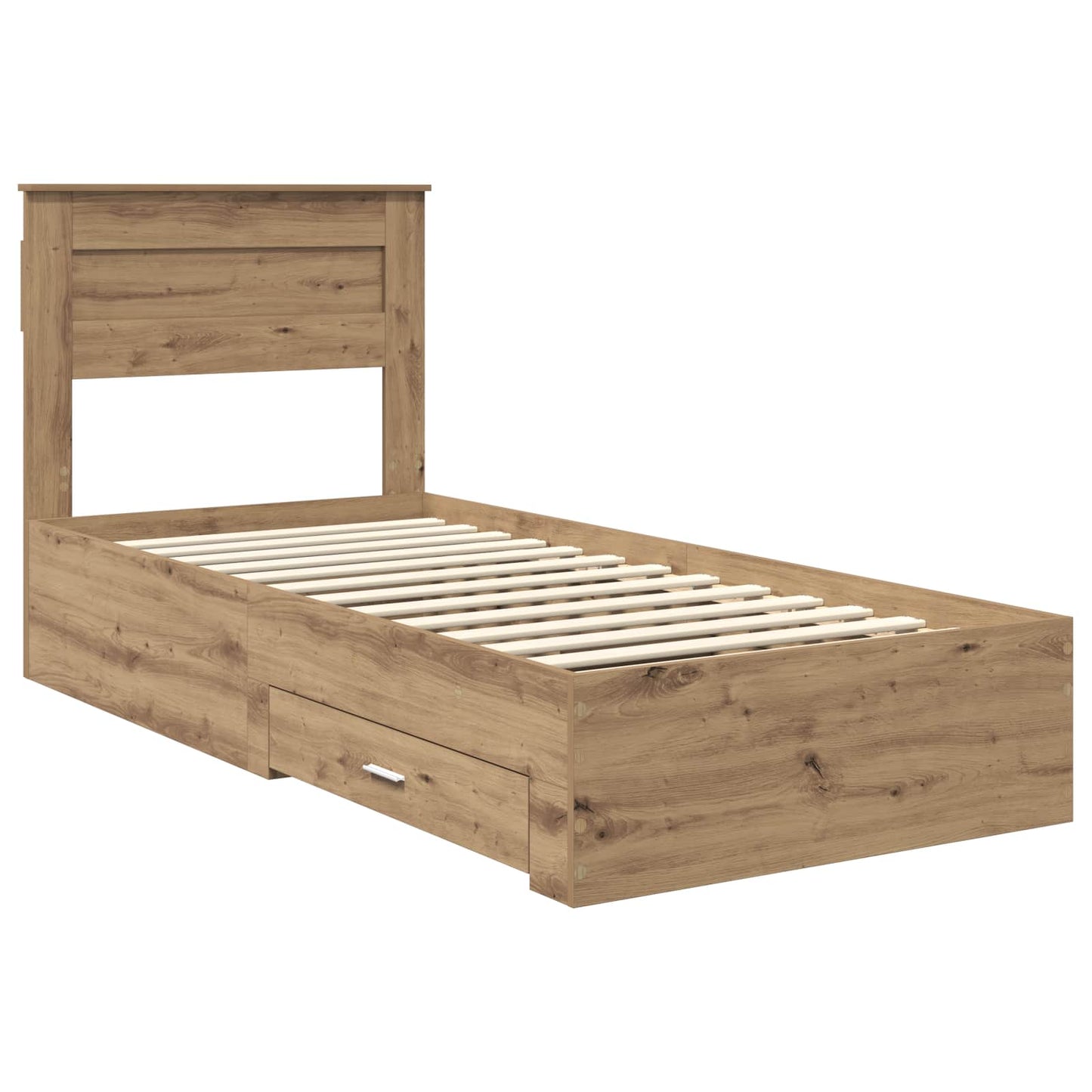 vidaXL Bettrahmen mit Kopfteil Artisan-Eiche 90 x 190 cm Holzwerkstoff