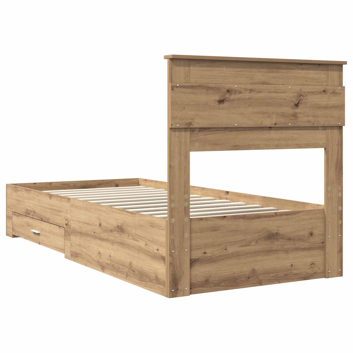 vidaXL Bettrahmen mit Kopfteil Artisan-Eiche 90 x 190 cm Holzwerkstoff