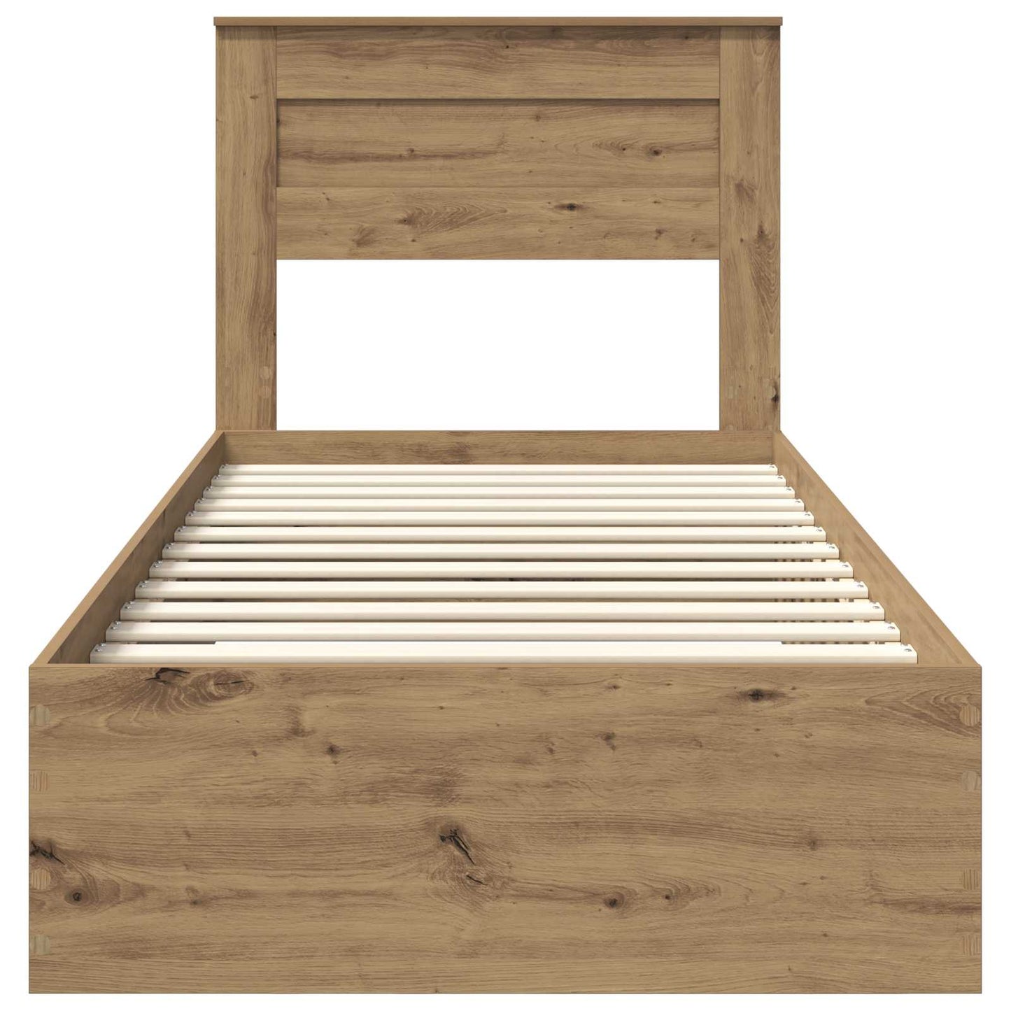 vidaXL Bettrahmen mit Kopfteil Artisan-Eiche 90 x 190 cm Holzwerkstoff