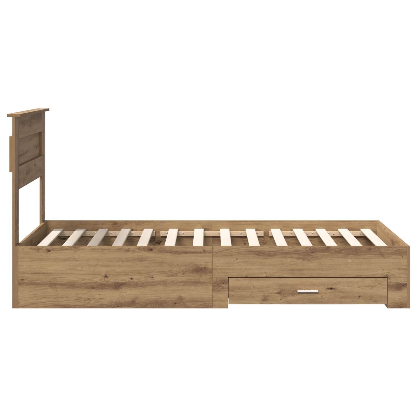 vidaXL Bettrahmen mit Kopfteil Artisan-Eiche 90 x 190 cm Holzwerkstoff