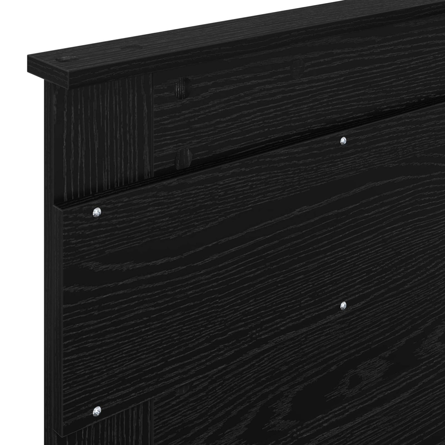 vidaXL Bettrahmen Schwarz Eichen-Optik 90 x 200 cm Holzwerkstoff