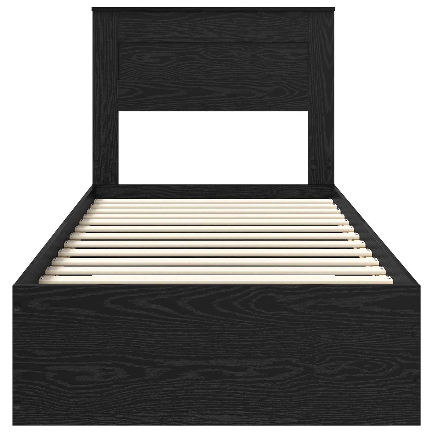 vidaXL Bettrahmen Schwarz Eichen-Optik 90 x 200 cm Holzwerkstoff