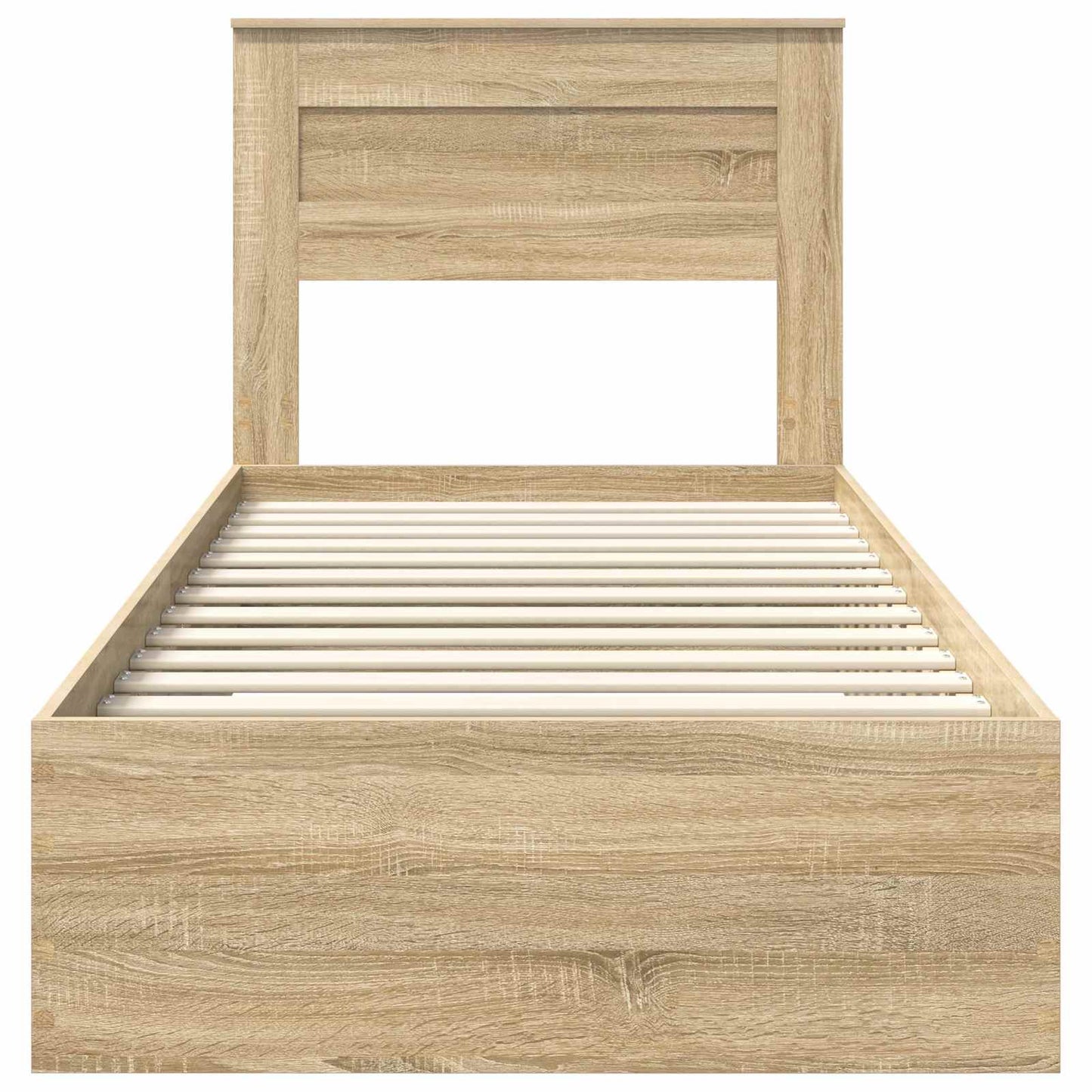 vidaXL Bettrahmen mit Kopfteil Sonoma-Eiche 90 x 200 cm Holzwerkstoff