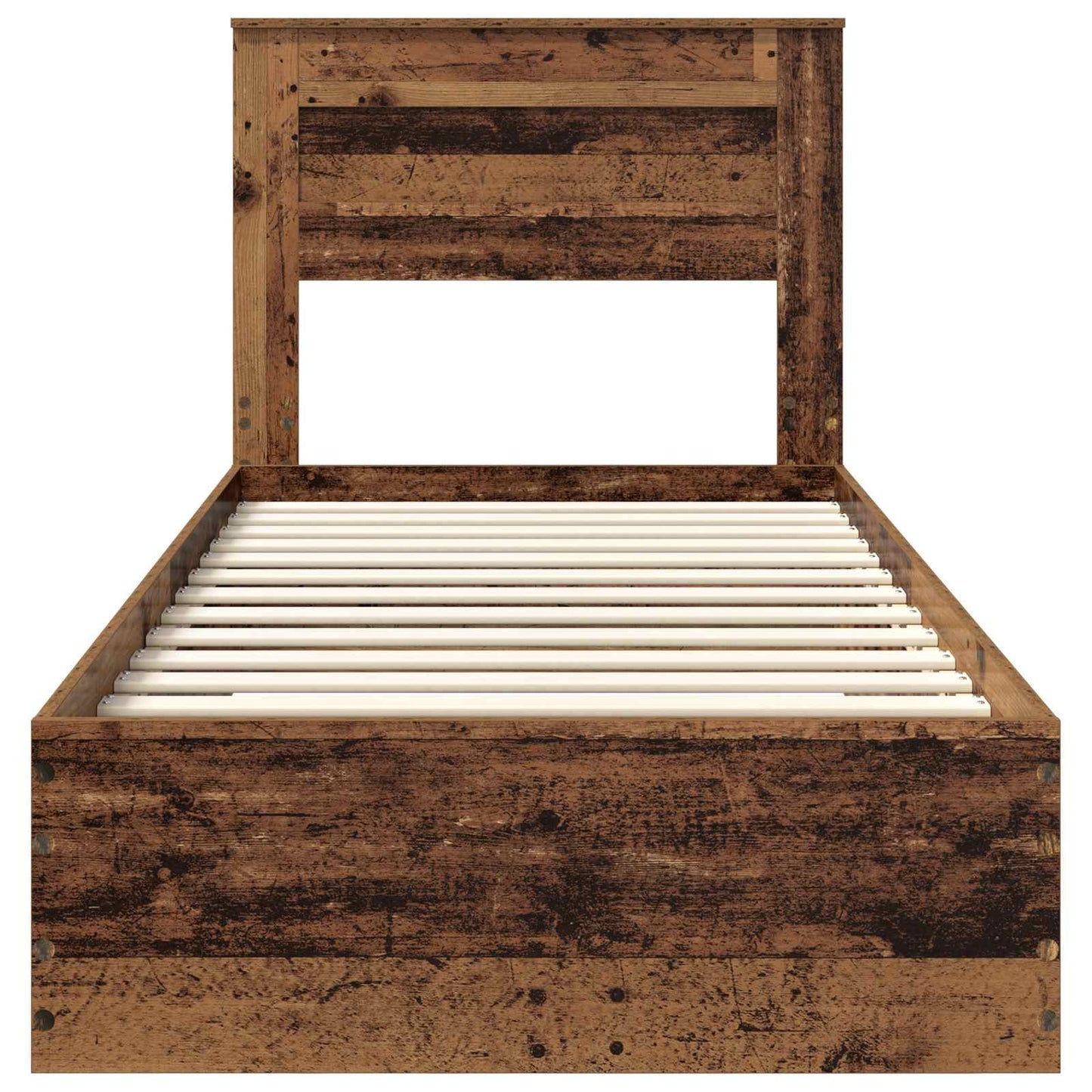 Cadre de lit avec tête de lit vidaXL bois de récupération 90 x 200 cm bois d'ingénierie