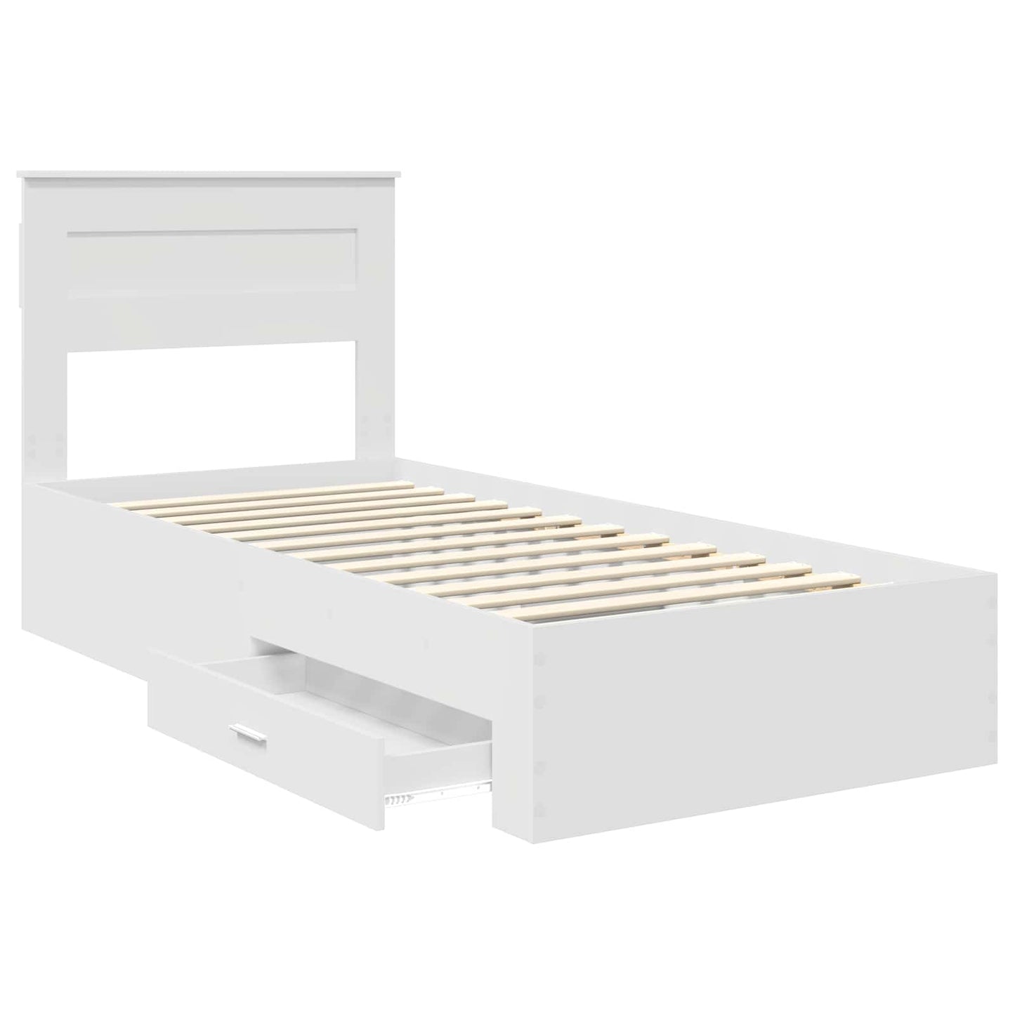 vidaXL Bettrahmen Weiß und Silber 75 x 190 cm Holzwerkstoff
