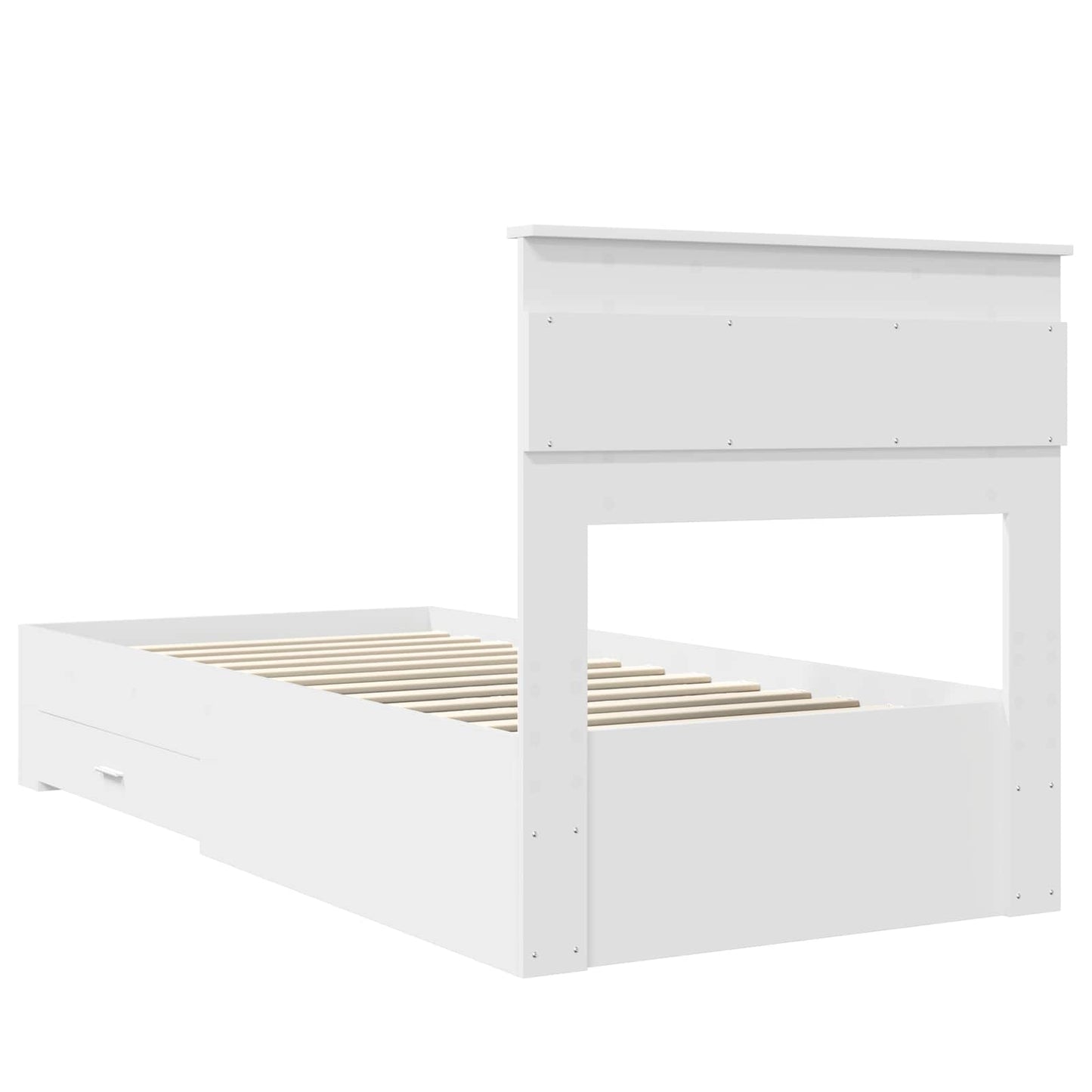 vidaXL Bettrahmen Weiß und Silber 75 x 190 cm Holzwerkstoff