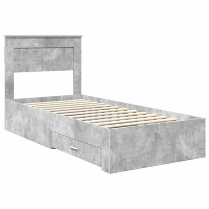 vidaXL Bettrahmen Beton Grau und Silber 75 x 190 cm Holzwerkstoff