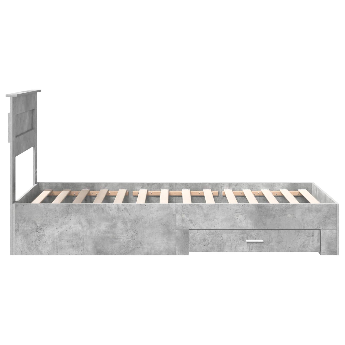 vidaXL Bettrahmen Beton Grau und Silber 75 x 190 cm Holzwerkstoff
