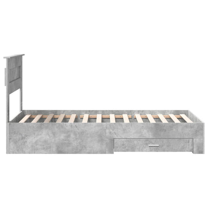 vidaXL Bettrahmen Beton Grau und Silber 75 x 190 cm Holzwerkstoff