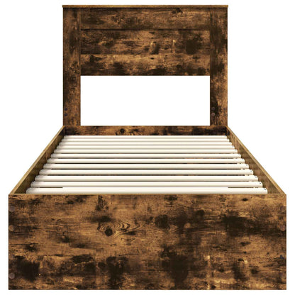 vidaXL Bettrahmen Rauchige Eiche und Silber 75 x 190 cm Holzwerkstoff