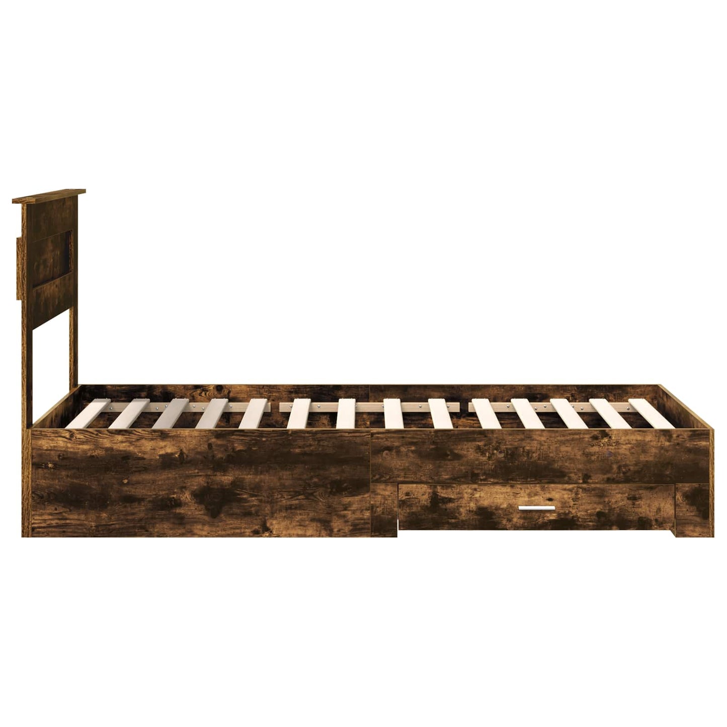 vidaXL Bettrahmen Rauchige Eiche und Silber 75 x 190 cm Holzwerkstoff