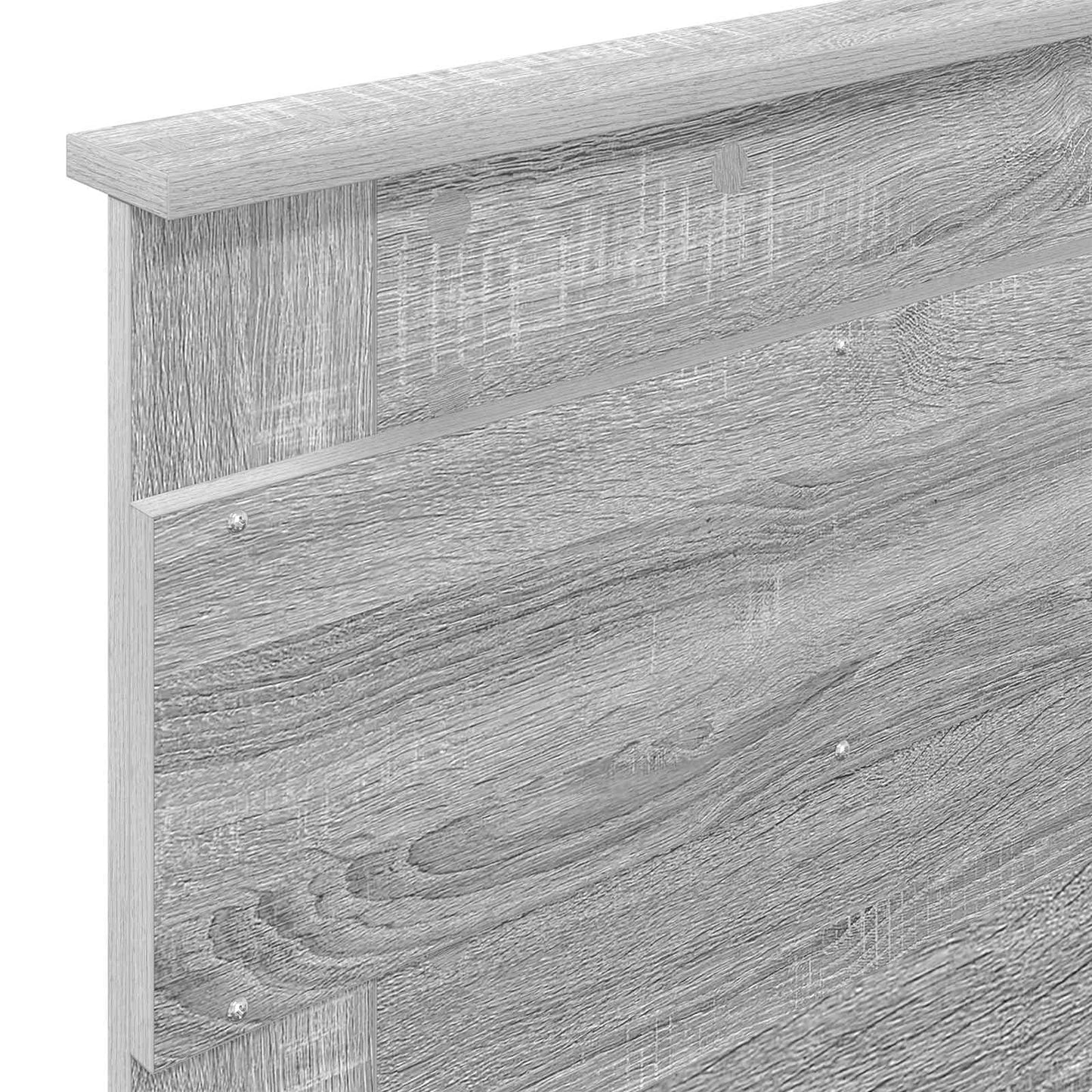vidaXL Bettrahmen Graue Sonoma und Silber 75 x 190 cm Holzwerkstoff