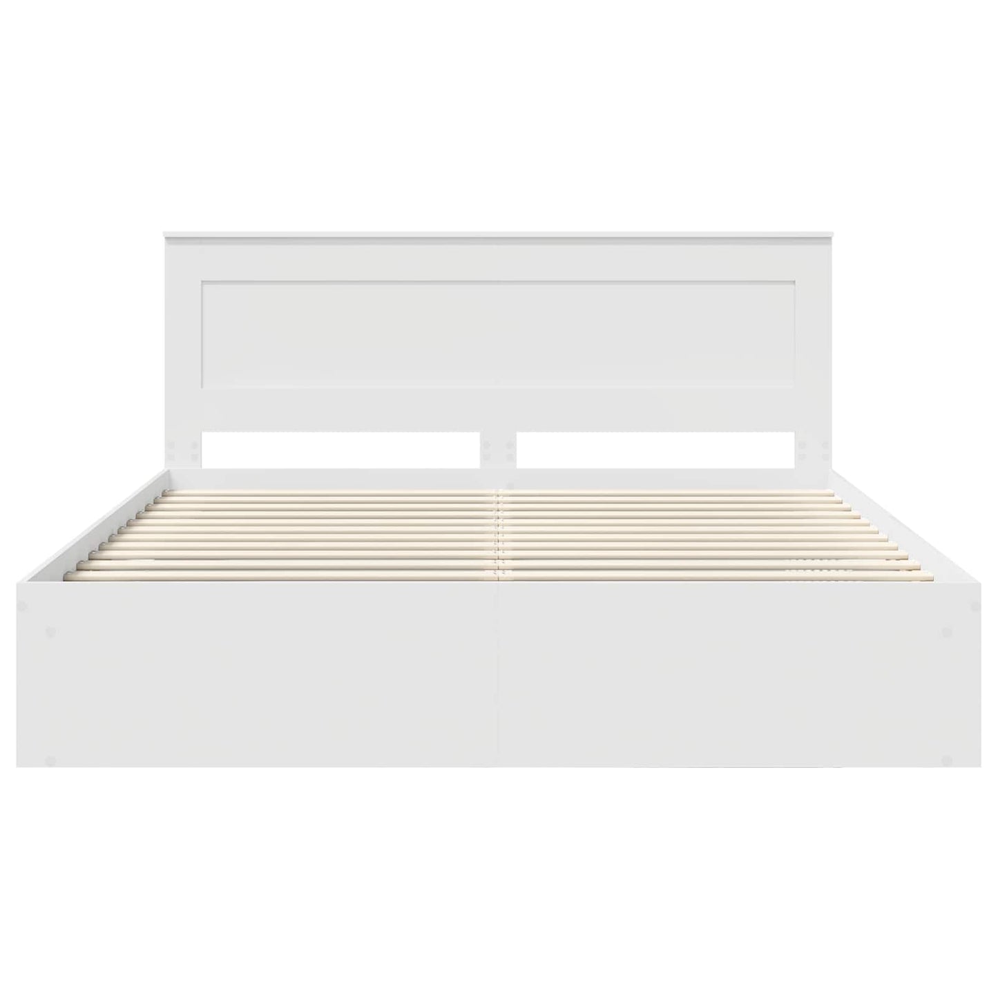 Bettrahmen mit Kopfteil Weiß 200 x 200 cm Massives Kiefernholz