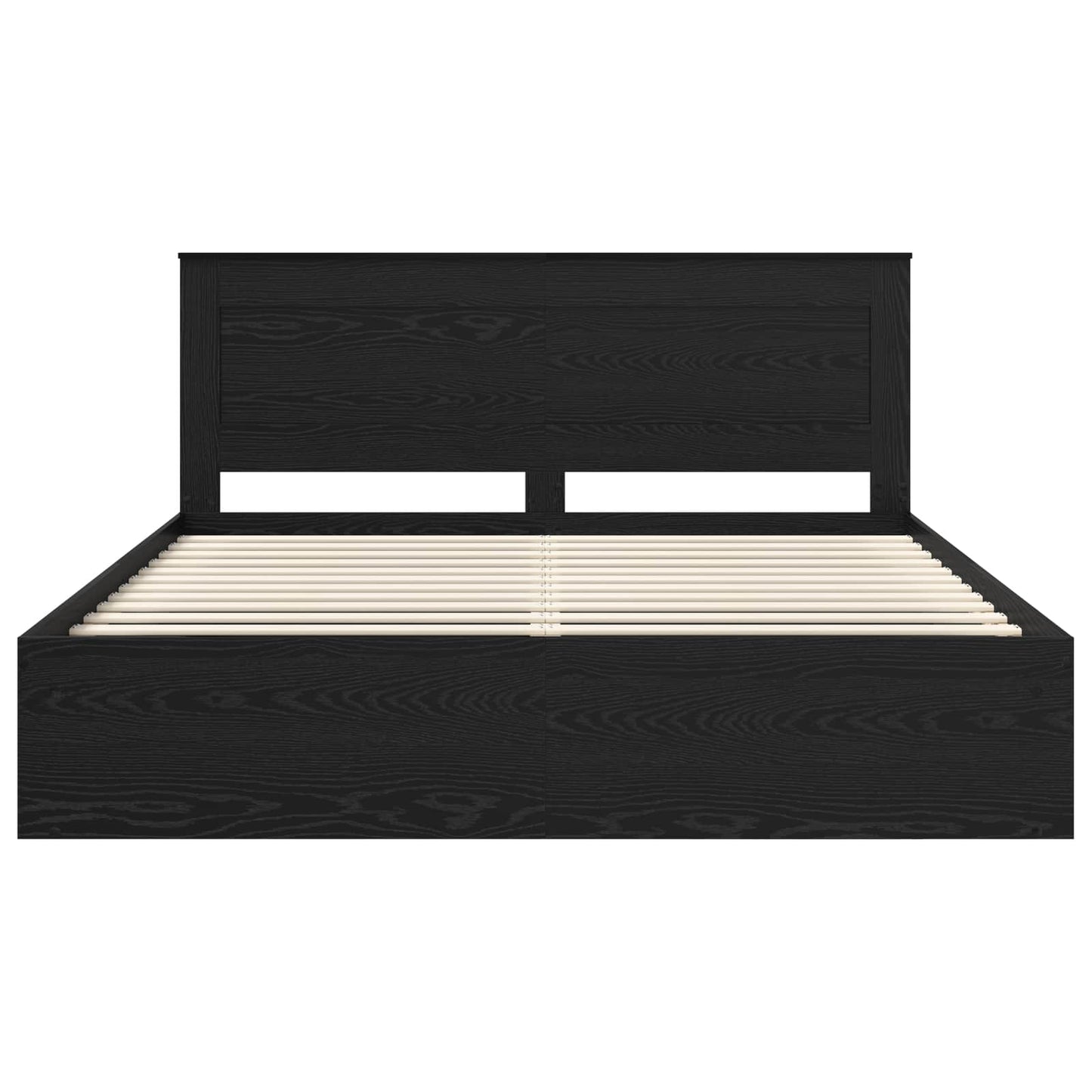 vidaXL Bettrahmen Schwarz 200 x 200 cm Massives Kiefernholz