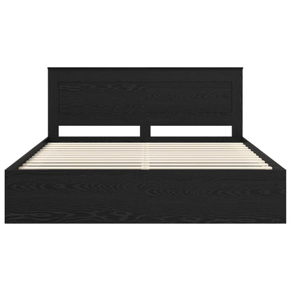 vidaXL Bettrahmen Schwarz 200 x 200 cm Massives Kiefernholz
