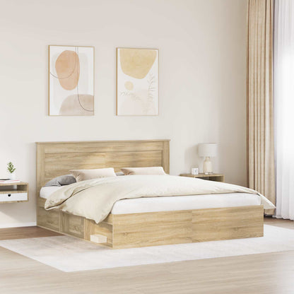 vidaXL Bettrahmen Sonoma 200 x 200 cm Massives Kiefernholz