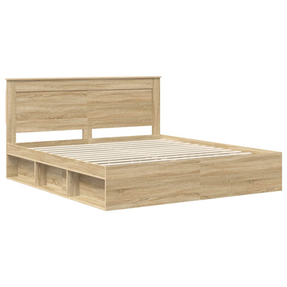vidaXL Bettrahmen Sonoma 200 x 200 cm Massives Kiefernholz