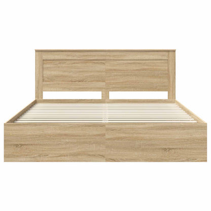 vidaXL Bettrahmen Sonoma 200 x 200 cm Massives Kiefernholz