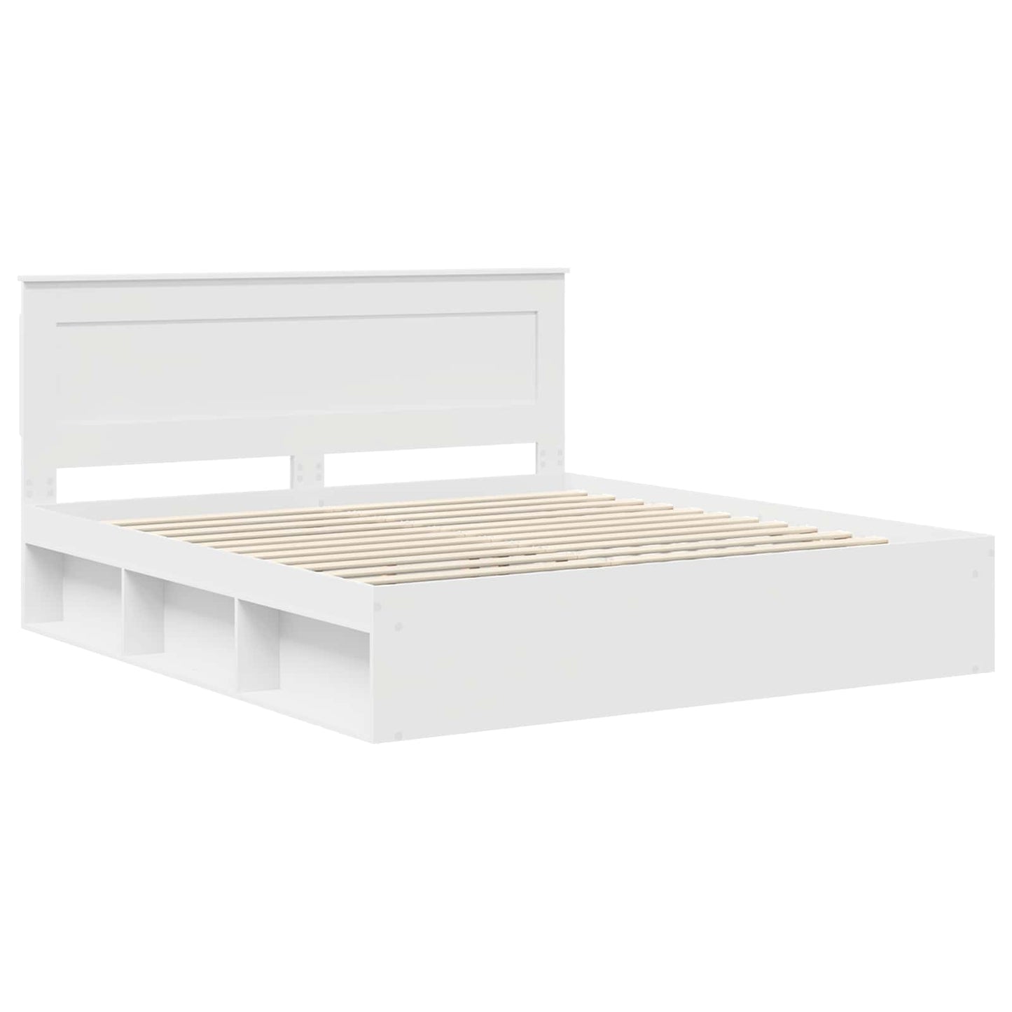 vidaXL Cadre de lit avec tête de lit Blanc 180 x 200 cm Bois de pin massif