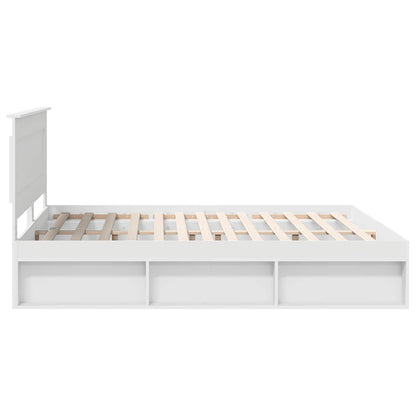 vidaXL Cadre de lit avec tête de lit Blanc 180 x 200 cm Bois de pin massif