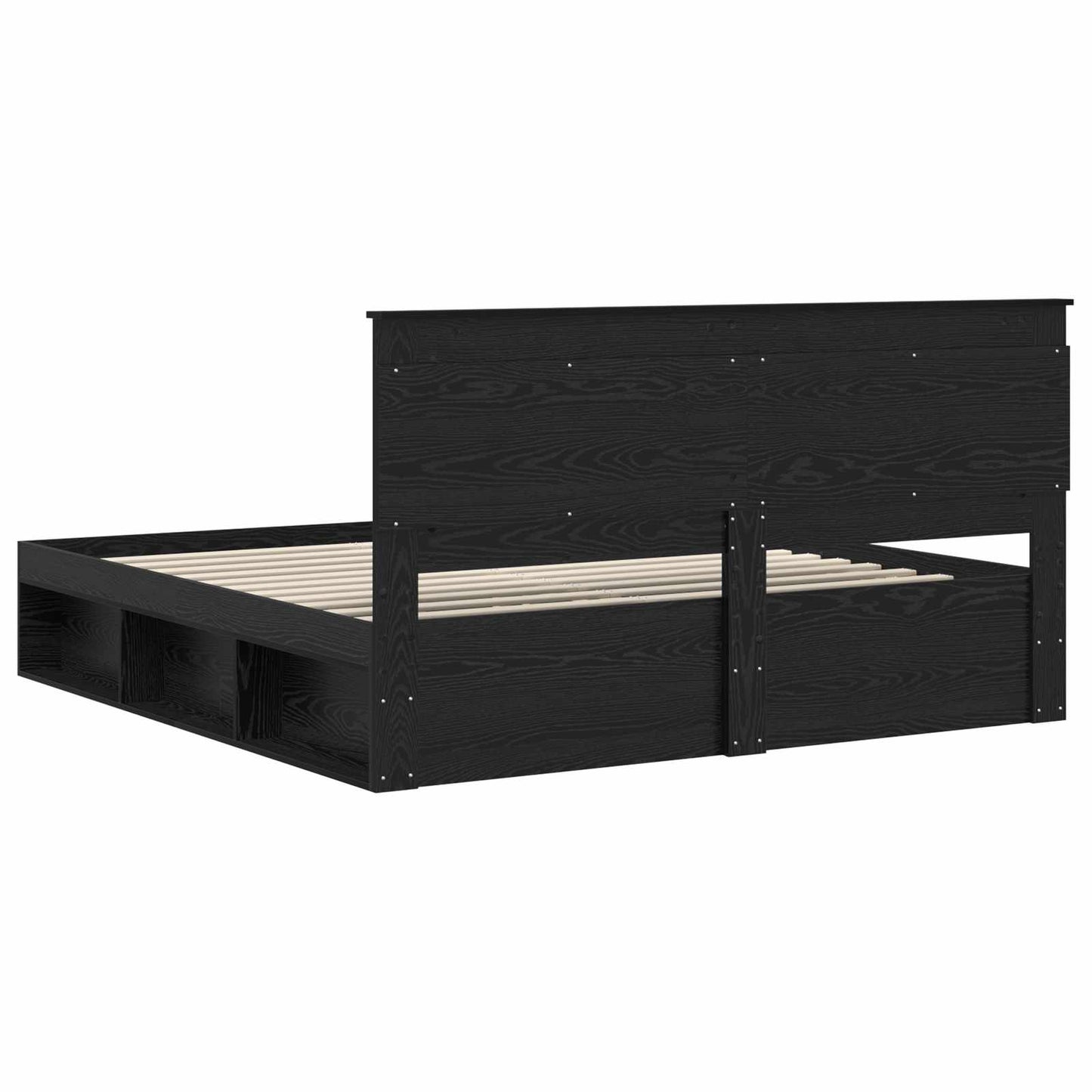 vidaXL Cadre de lit noir 180 x 200 cm en bois de pin massif