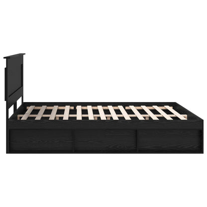 vidaXL Cadre de lit noir 180 x 200 cm en bois de pin massif
